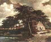 Meindert Hobbema Landscape with a Hut oil on canvas
